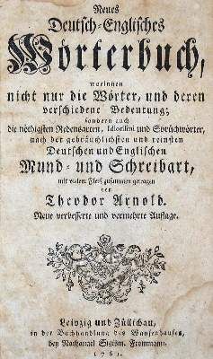 Große Abbildung Nr.1: 141-821 Arnold,T.: (Lexika - Wörterbücher - Sprachwissenschaften)
