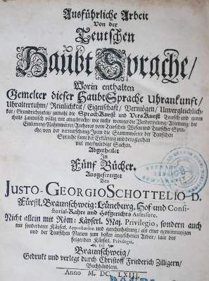 Große Abbildung Nr.1: 141-834 Schottelius,J.G.: (Lexika - Wörterbücher - Sprachwissenschaften)