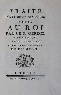 Große Abbildung Nr.1: 141-85 Gerdil,G.S.: (Duelle)
