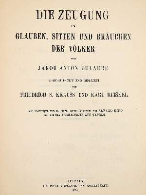 Große Abbildung Nr.1: 141-877 Dulaure,J.A.: (Kultur- und Sittengeschichte)
