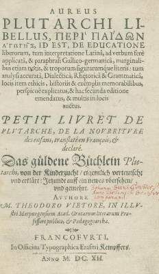 Große Abbildung Nr.1: 141-954 Plutarchus.: (Pädagogik)