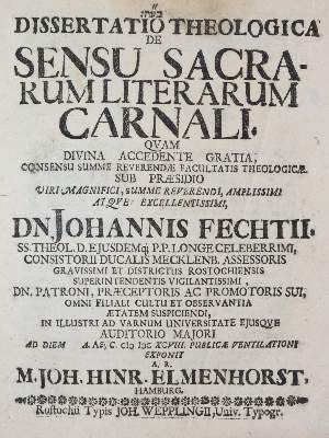 Große Abbildung Nr.7: 141-99 Fecht,J.: (Alte Drucke, Handschriften und Theologie)