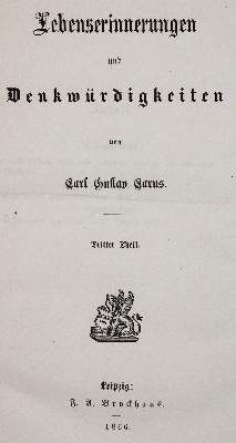 Große Abbildung Nr.1: 141-993 Carus,C.G.: (Literatur und illustrierte Bücher bis 19.Jahrhundert)