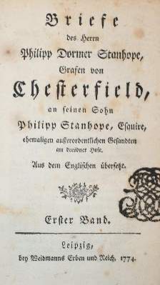 Große Abbildung Nr.1: 141-996 Chesterfield, Ph. D. Stanhope, Earl of.: (Literatur und illustrierte Bücher bis 19.Jahrhundert)