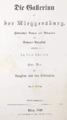 Bild Nr.2: 141-1040 Hammer-Purgstall,J.v.: (Literatur und illustrierte Bücher bis 19.Jahrhundert)