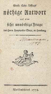 Bild Nr.1: 141-1071 Lessing,G.E.: (Literatur und illustrierte Bücher bis 19.Jahrhundert)