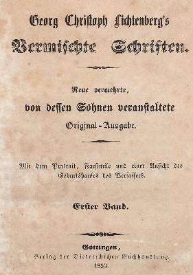 Bild Nr.1: 141-1072 Lichtenberg,G.C.: (Literatur und illustrierte Bücher bis 19.Jahrhundert)