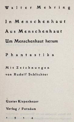 Bild Nr.1: 141-1086 Mehring,W.: (Literatur und illustrierte Bücher bis 19.Jahrhundert)