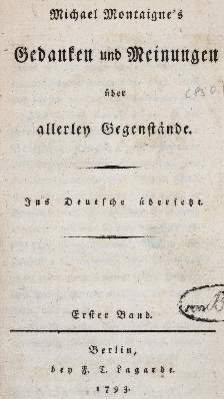 Bild Nr.1: 141-1090 Montaigne,M.de.: (Literatur und illustrierte Bücher bis 19.Jahrhundert)