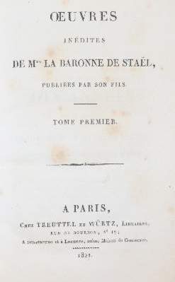 Bild Nr.1: 141-1134 Stael-Holstein,A.L.G.de.: (Literatur und illustrierte Bücher bis 19.Jahrhundert)