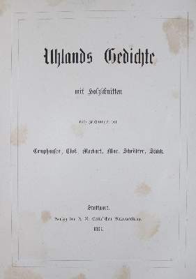 Bild Nr.1: 141-1145 Uhland,L.: (Literatur und illustrierte Bücher bis 19.Jahrhundert)
