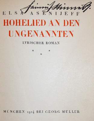 Bild Nr.1: 141-1174 Asenijeff,E. (d.i. E.M.v.Packeny).: (Literatur und illustrierte Bücher 20.Jahrhundert - Alte Literatur in modernen Ausgaben)