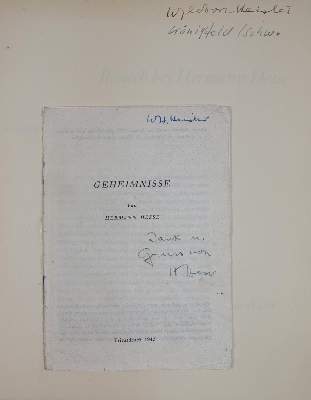 Bild Nr.3: 141-1184 Besuch bei Hermann Hesse.: (Literatur und illustrierte Bücher 20.Jahrhundert - Alte Literatur in modernen Ausgaben)
