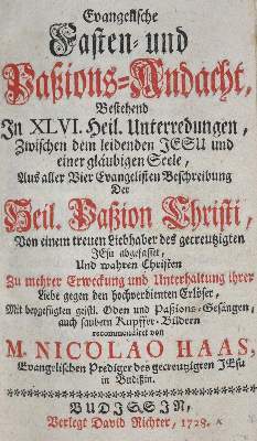 Bild Nr.1: 141-121 Haas,N.: (Alte Drucke, Handschriften und Theologie)