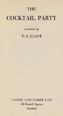 Bild Nr.1: 141-1270 Eliot,T.S.: (Literatur und illustrierte Bücher 20.Jahrhundert - Alte Literatur in modernen Ausgaben)
