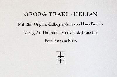 Bild Nr.1: 141-1294 Trakl,G.: (Fronius)
