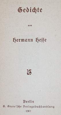 Bild Nr.1: 141-1344 Hesse,H.: (Literatur und illustrierte Bücher 20.Jahrhundert - Alte Literatur in modernen Ausgaben)