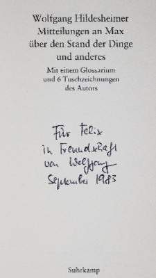 Bild Nr.3: 141-1347 Hildesheimer,W.: (Literatur und illustrierte Bücher 20.Jahrhundert - Alte Literatur in modernen Ausgaben)