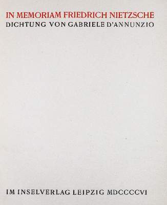 Bild Nr.1: 141-1366 D'Annunzio,G.: (Insel-Verlag, Nietzsche)