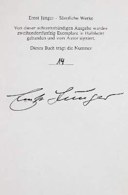 Bild Nr.2: 141-1374 Jünger,E.: (Literatur und illustrierte Bücher 20.Jahrhundert - Alte Literatur in modernen Ausgaben)