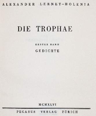 Bild Nr.1: 141-1402 Lernet-Holenia,A.: (Literatur und illustrierte Bücher 20.Jahrhundert - Alte Literatur in modernen Ausgaben)