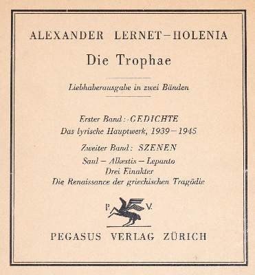 Bild Nr.2: 141-1402 Lernet-Holenia,A.: (Literatur und illustrierte Bücher 20.Jahrhundert - Alte Literatur in modernen Ausgaben)