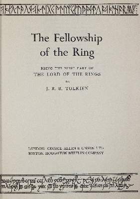 Bild Nr.1: 141-1566 Tolkien,J.R.R.: (Literatur und illustrierte Bücher 20.Jahrhundert - Alte Literatur in modernen Ausgaben)