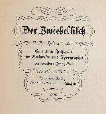 Bild Nr.2: 141-1605 Zwiebelfisch, Der.: (Literatur und illustrierte Bücher 20.Jahrhundert - Alte Literatur in modernen Ausgaben)