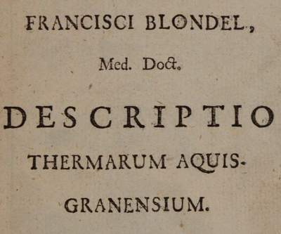 Bild Nr.1: 141-1653 Blondel,F.: (Medizin, Balneologie)