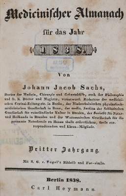 Bild Nr.21: 141-1704 Sachs,J.J.: (Medizin)