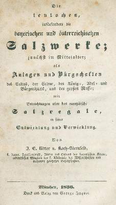 Bild Nr.1: 141-1793 Koch-Sternfeld,J.E.Ritter v.: (Verschiedene Gebiete - Varia, Bergbau, Salzwerke)
