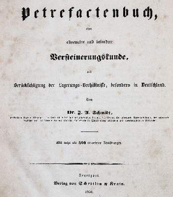 Bild Nr.1: 141-1833 Schmidt,F.A.: (Verschiedene Gebiete - Varia, Geologie - Mineralogie u. Paläontologie)