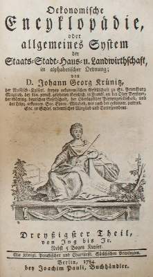 Bild Nr.1: 141-1851 Krünitz,J.G.: (Verschiedene Gebiete - Varia)
