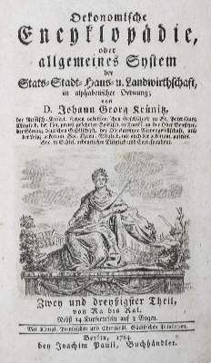 Bild Nr.1: 141-1853 Krünitz,J.G.: (Verschiedene Gebiete - Varia)