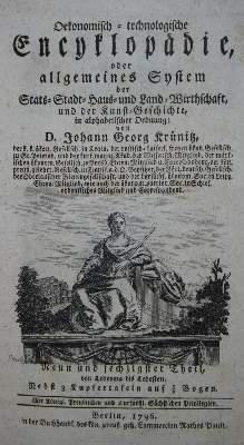 Bild Nr.1: 141-1884 Krünitz,J.G.: (Verschiedene Gebiete - Varia)
