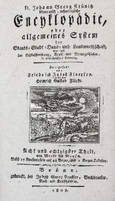 Bild Nr.1: 141-1891 Krünitz,J.G.: (Verschiedene Gebiete - Varia)