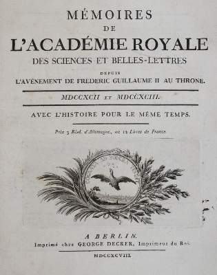 Bild Nr.1: 141-1915 Memoires de l'Academie Royale: (Verschiedene Gebiete - Varia)