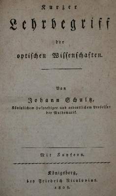 Bild Nr.1: 141-1925 Schultz,J.F.: (Verschiedene Gebiete - Varia, Optik)