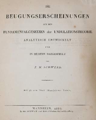 Bild Nr.2: 141-1965 Schwerd,F.M.: (Verschiedene Gebiete - Varia, Undulationstheorie)