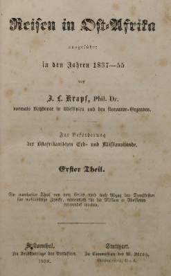 Bild Nr.1: 141-1981 Krapf,J.L.: (Afrika)