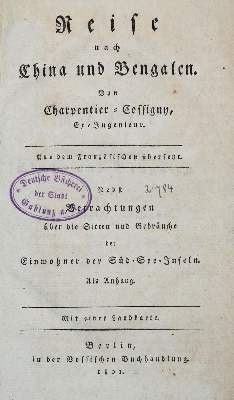 Bild Nr.1: 141-2015 Charpentier-Cossigny,(J.F.).: (Asien)