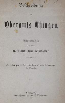 Bild Nr.1: 141-2085 Beschreibung des Oberamts: (Deutschland, Ehingen)