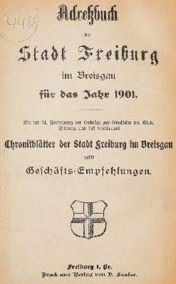 Bild Nr.2: 141-2091 Adreßbuch: (Deutschland, Freiburg)