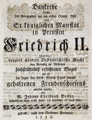 Bild Nr.1: 141-2177 Decker,J.C.: (Deutschland, Siebenjähriger Krieg, Vier Schriften)