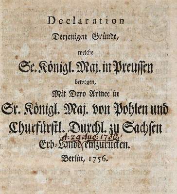 Bild Nr.1: 141-2178 (Finck von Finckenstein,K.W.v.).: (Deutschland, Siebenjähriger Krieg, Vier Schriften)