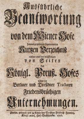 Bild Nr.1: 141-2180 (Fürst und Kupferberg,C.J.M.v.).: (Deutschland, Siebenjähriger Krieg, Vier Schriften)