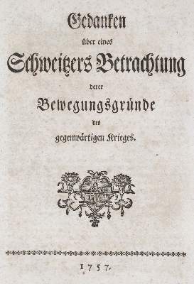 Bild Nr.1: 141-2181 Gedanken: (Deutschland, Siebenjähriger Krieg, Vier Schriften)