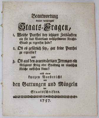 Bild Nr.21: 141-2182 Gründlicher Beweis,: (Deutschland, Siebenjähriger Krieg, Vier Schriften)