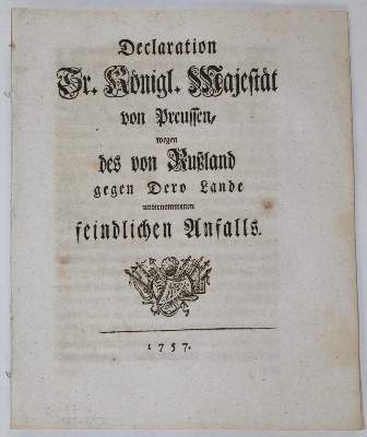Bild Nr.21: 141-2187 Lincker von Lutzenwick,(J.F.).: (Deutschland, Siebenjähriger Krieg, Vier Schriften)