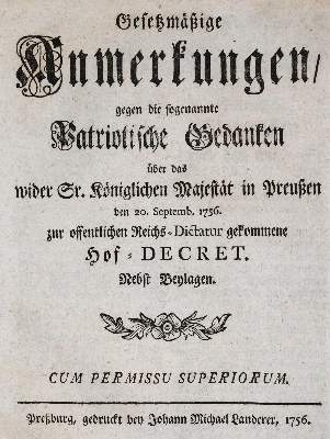 Bild Nr.1: 141-2193 (Senckenberg,H.C.v.).: (Deutschland, Siebenjähriger Krieg, Vier Schriften)